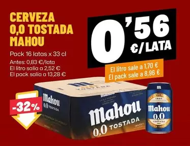 Mahou - Cerveza 0.0 Tostada
