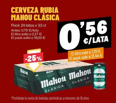 Mahou - Cerveza Rubia Clasica