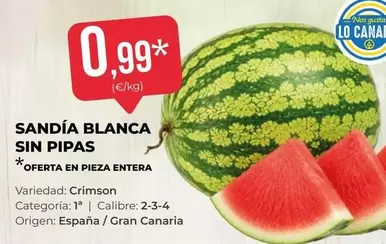 origen - Sandía Blanca Sin Pipas