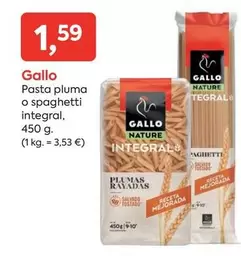 Gallo - Pasta Pluma O Spaghetti Integral