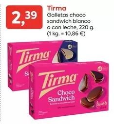 Tirma - Galletas Choco Sandwich Blanco O Con Leche