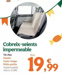 Tk-Pet - Cubreasientos Impermeable