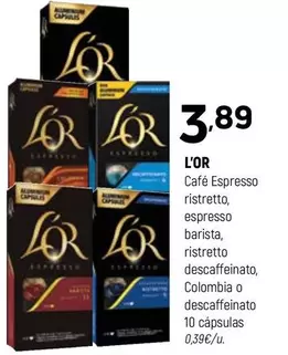 l'or - Cafe Espresso Ristretto Espresso Barista Ristretto Descaffeinato