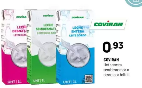coviran - Llet Sencera Semidesnatada O Desnatada Brik