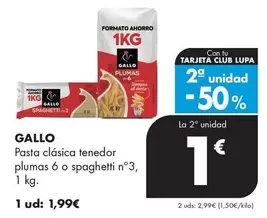 Gallo - Pasta Clasica Tenedor Plumas 6 O Spaghetti