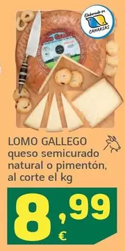 Lomo Gallego - Queso Semicurado Natural