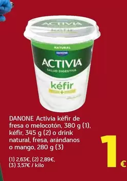 Activia - Kéfir De Fresa O Melocotón O Drink Natural, Arandános O Mango