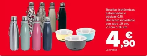 Botellas Isotérmicas Estampadas O Bol Acero Inoxidable Con Tapa