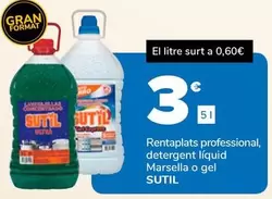 Sutil - Rentaplats Professional, Detergent Líquid Marsella O Gel