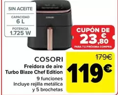 Cosori - Freidora De Aire Turbo Blaze Chef Edition