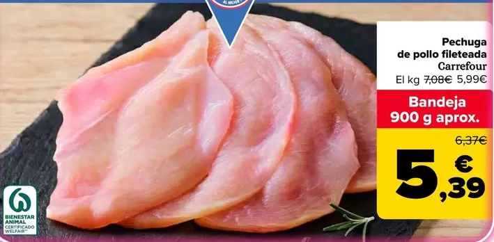 Carrefour - Pechuga  De Pollo Fileteada  