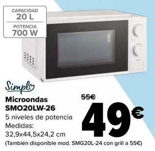 Simpl - Microondas SMO20LW-26
