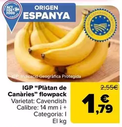 Igp “Plátano De Canarias\ Flowpack"