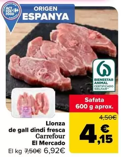 Carrefour El Mercado - Chuleta De Pavo Fresca