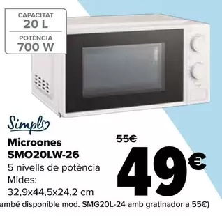 Simpl - Microondas SMO20LW-26