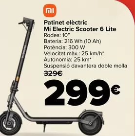 Xiaomi - Patinete Eléctrico Mi Electric Scooter 6 Lite