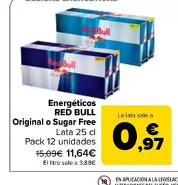 Red Bull - Energéticos Original O Sugar Free