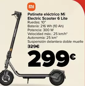 Xiaomi - Patinete Eléctrico Mi Electric Scooter 6 Lite