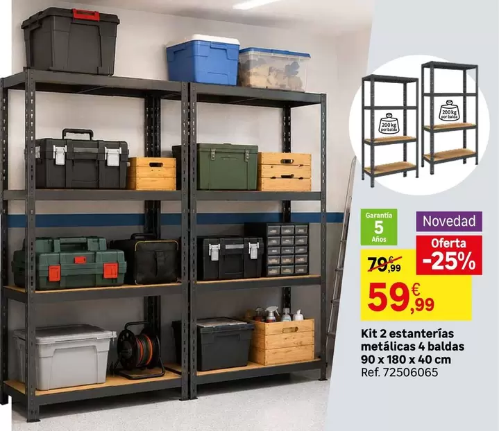 Kit 2 Estanterias Métaticas 4 Balas