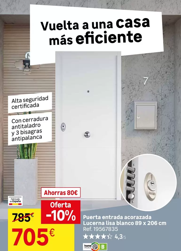 Blanco - Puerta Entrada Ecorzada Lucerna llis