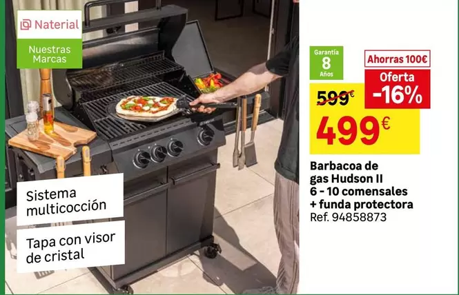 Sistema - Barbacoa De Gas Hudson Ii 6-10 Comensales + Funda Protectora