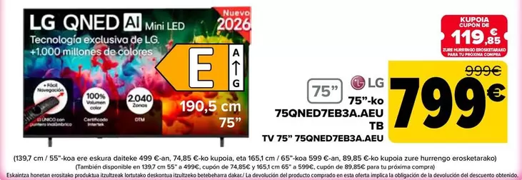 LG - Tv 75" 75QNED7EB3A.AEU