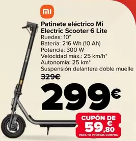 Xiaomi - Patinete Eléctrico Mi Electric Scooter 6 Lite