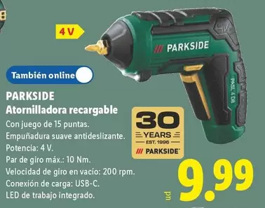 Parkside - Atornilladora Recargable