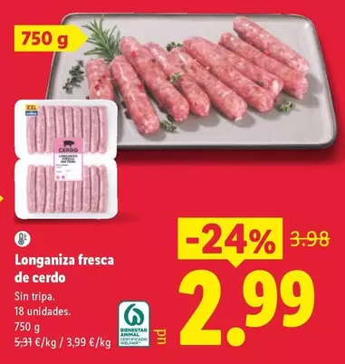 Longaniza Fresca De Cerdo