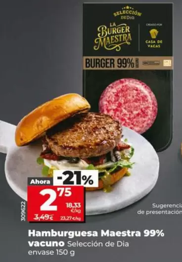Seleccion De Dia - Hamburguesa Maestra 99% Vacuno