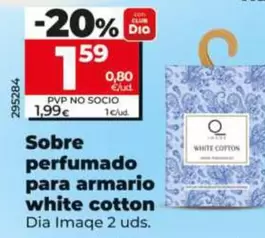 Dia Imaqe - Sobre Perfumado Para Armario White Cotton