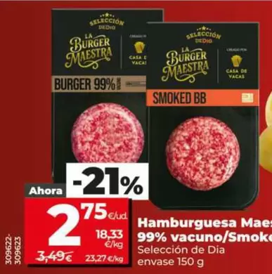 Seleccion De Dia - Hamburguesa Maestra 99% Vacuno/Smoked Bb