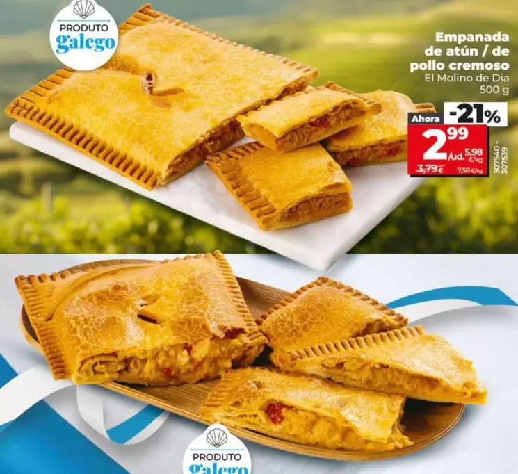 El Molino De Dia - Empanada De Atún/De Pollo Cremoso