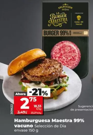 Seleccion De Dia - Hamburguesa Maestra 99% Vacuno