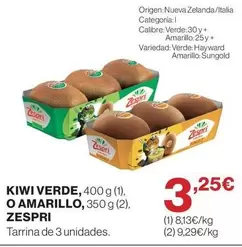 Zespri - Kiwi Verde, O Amarillo