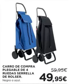 Rolser - Carro De Compra Plegable De 4 Ruedas Serrella De