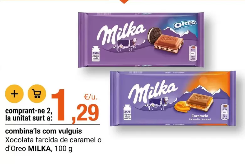 Milka - Xocolata Farcida De Caramel O D'Oreo