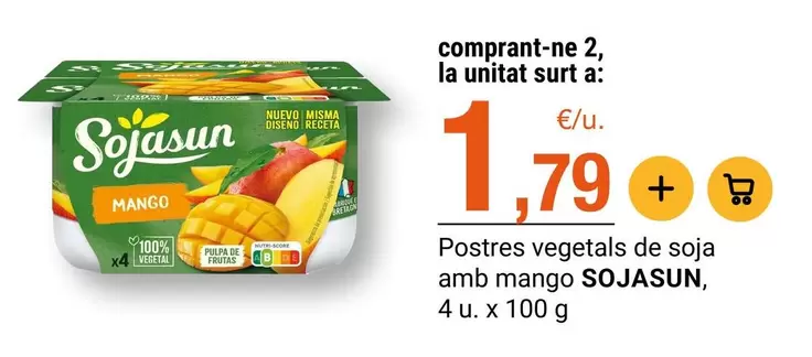Sojasun - Postres Vegetals De Soja Amb Mango