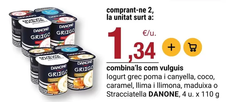 Danone - Logurt Grec Poma I Caneyella, Coco, Caramel, Llimona, Maduixa O Stracciatella