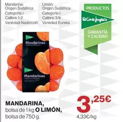origen - Mandarina, Bolsa De 1kg O Limón