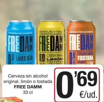 Free Damm - Cerveza Sin Alcohol Original Limon O Tostada