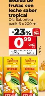 Dia Saborfera - Bebida De Frutas Con Leche Sabor Tropical