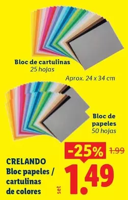 Crelando - Bloc Papeles / Cartulinas De Colores
