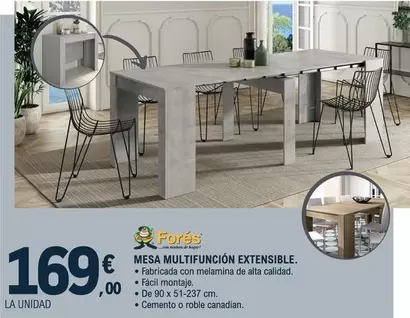 Fores - Mesa Multifunción Extensible