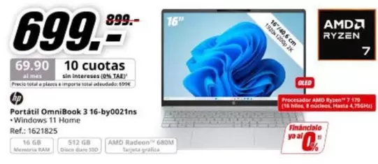 HP - Portátil Omnibook 3 16-by0021ns