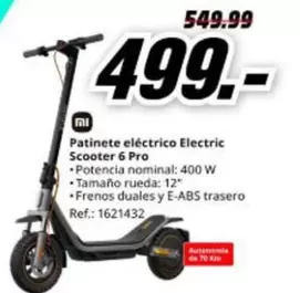 Xiaomi - Patinete Eléctrico Electric Scooter 6 Pro