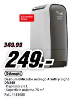 DeLonghi - Deshumidificador Asciugo AriaDry Light DN665
