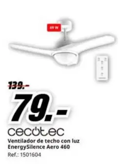 cecotec - Ventilador De Techo Con Luz Energysiellence Aero 460