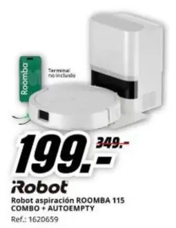 Irobot - Robot Aspiración Roomba 115 Combo + Autoemptuy