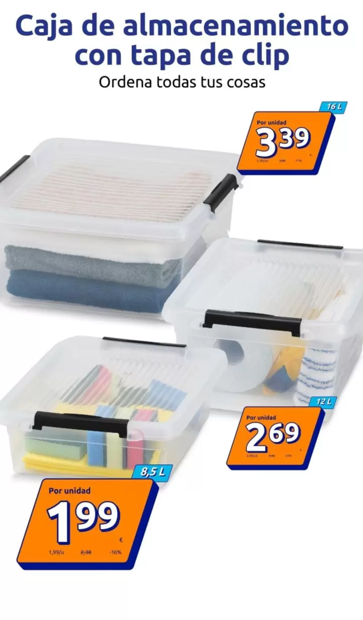 Caja De Almacenamiento Con Tapa De Clip